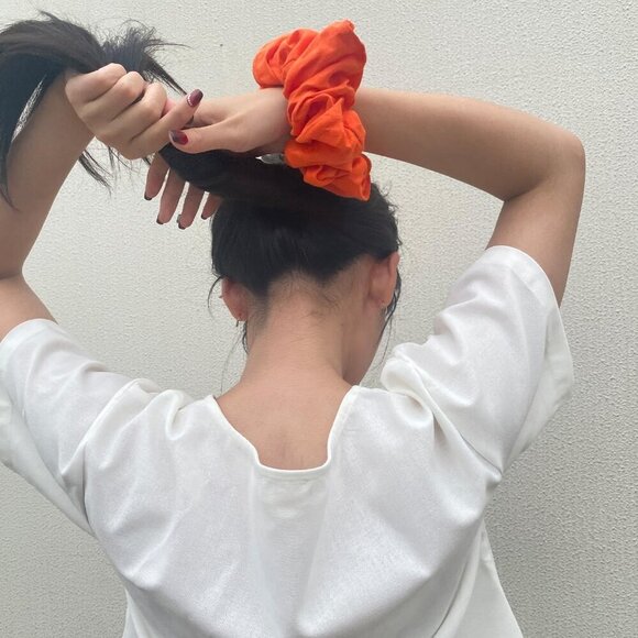 Giant Linen Scrunchies Oversized Hair Ties for Bun Ponytail Girls Women main image 8